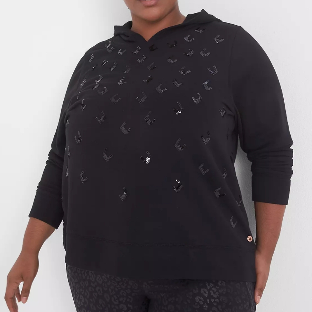 Lane Bryant Plus Size LIVI Sequin Embroidered Hoodie - Size 14/16